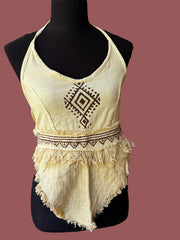 Mesh Cotton Tie Top