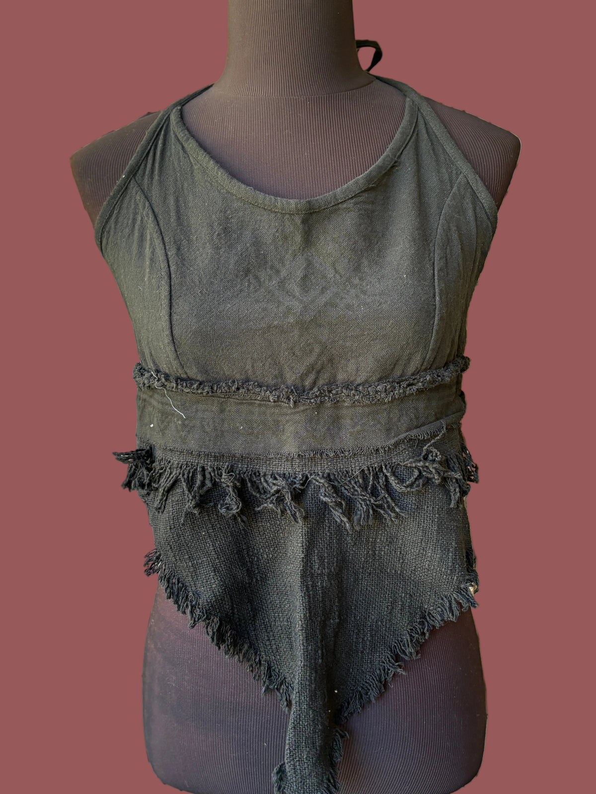 Mesh Cotton Tie Top
