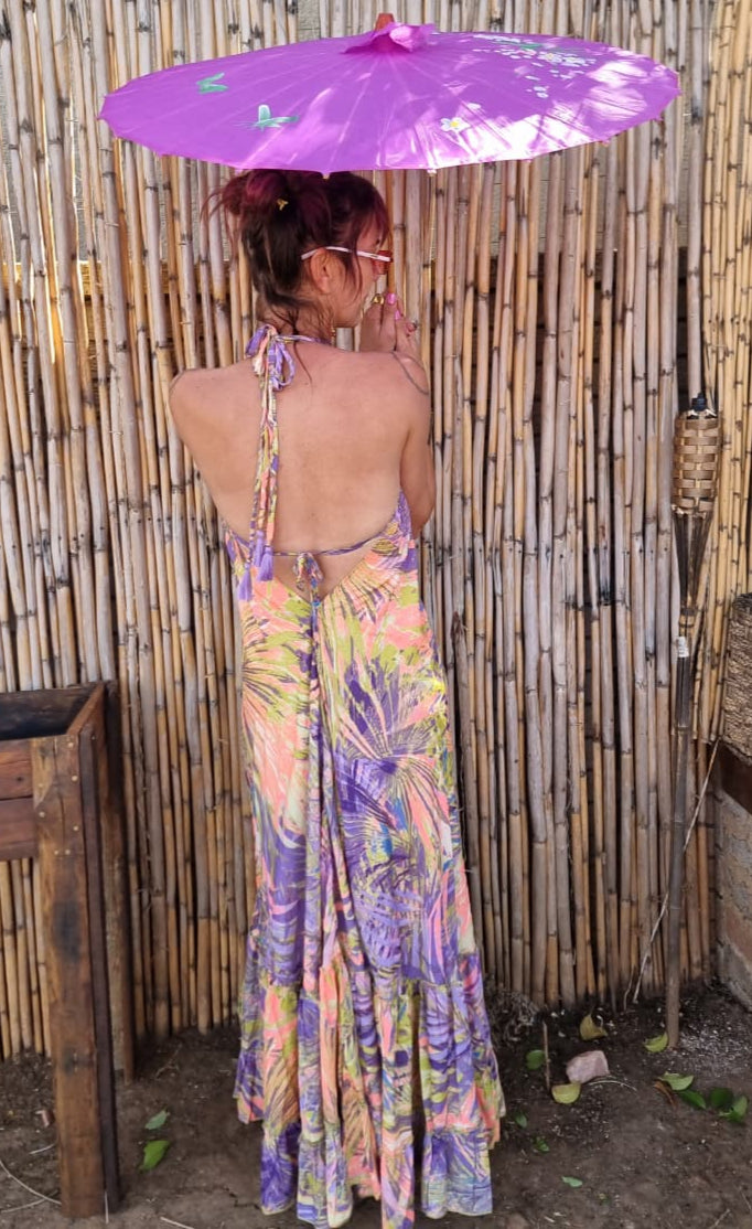 Purple Princess Silk Dress