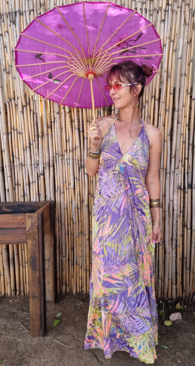Purple Princess Silk Dress