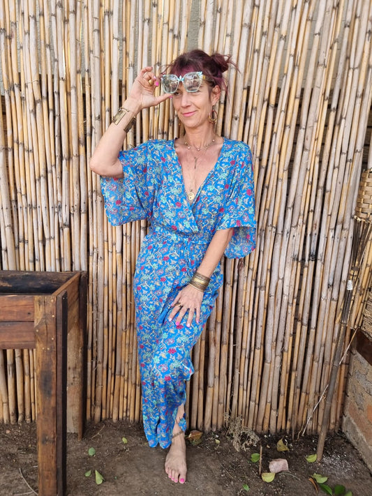 Blueberry Fairy Silk Jump-Suit