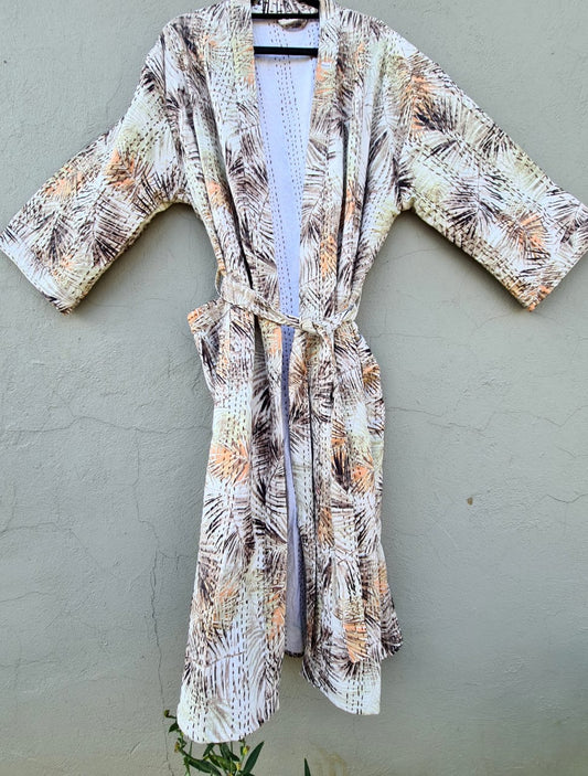 Palm Leaf Cotton Kimono