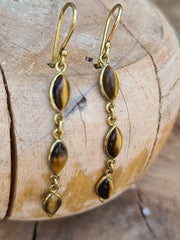 Tigers Eye Drop Earrings