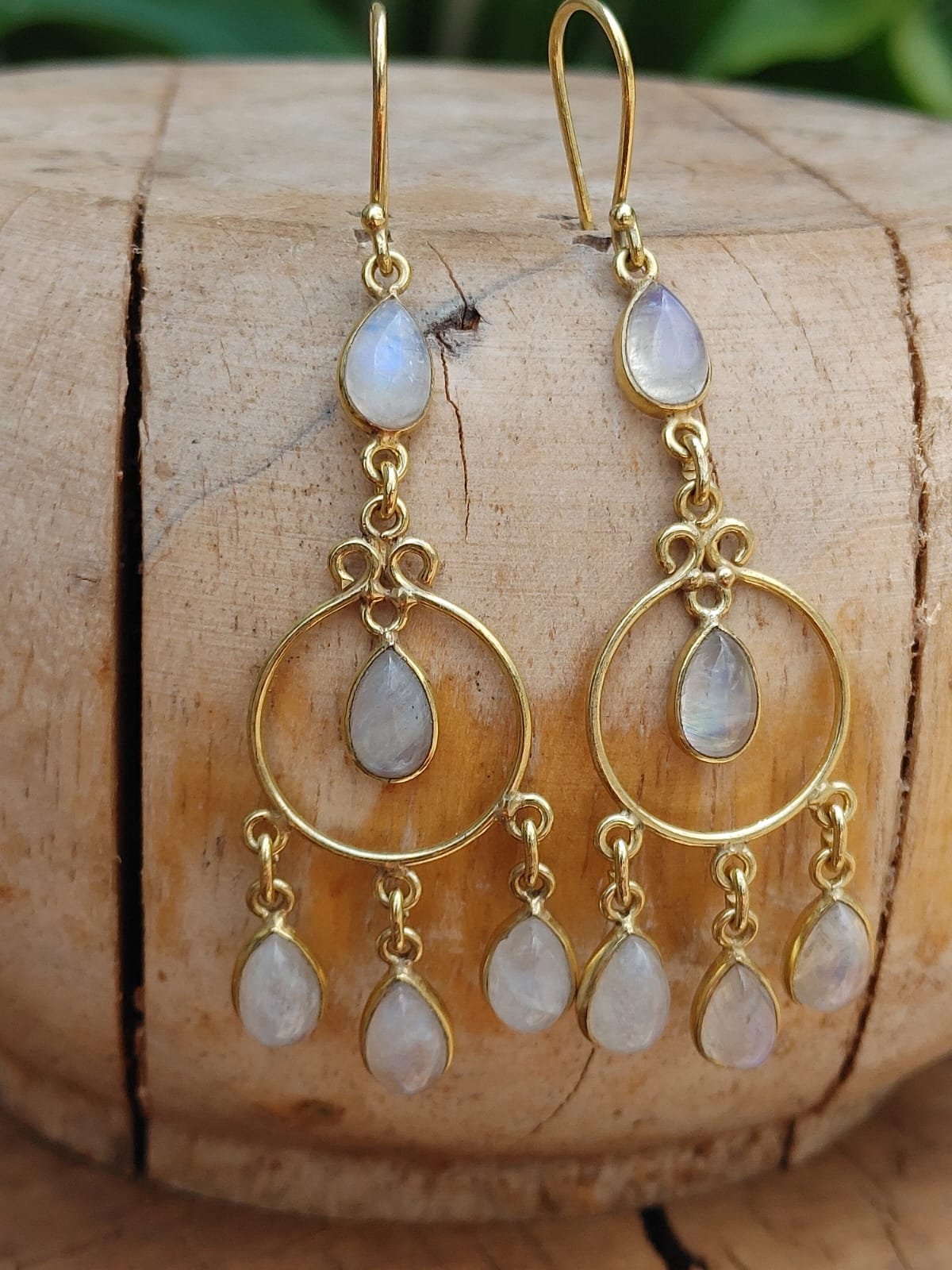 Moonstone Chandelier Earrings