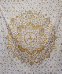 Golden Mandala Tapestry (Double Size)