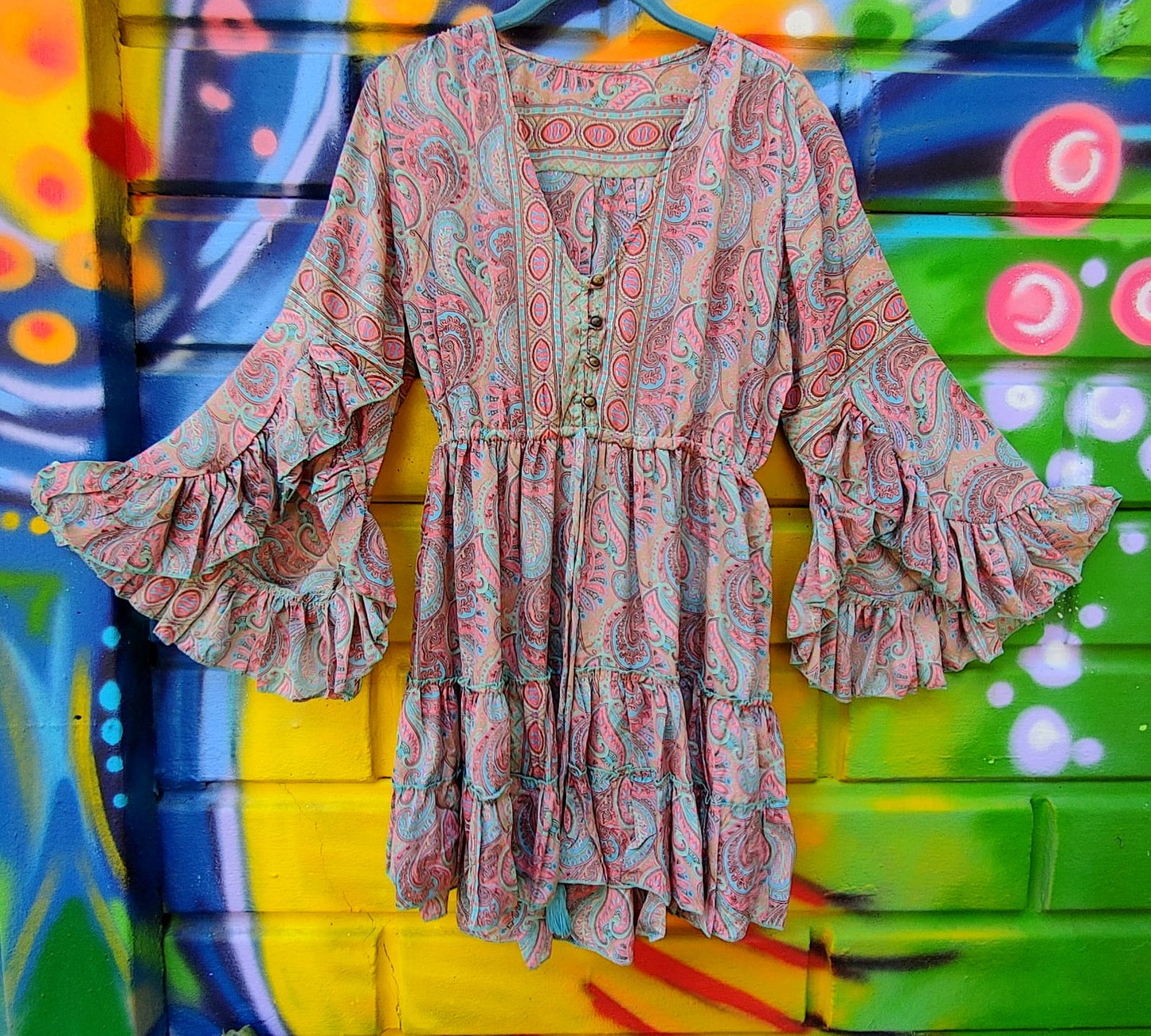 Bohemian Flared Sleeve Dress- Bohemian Dusk – Bodhi Tree Soul Shop