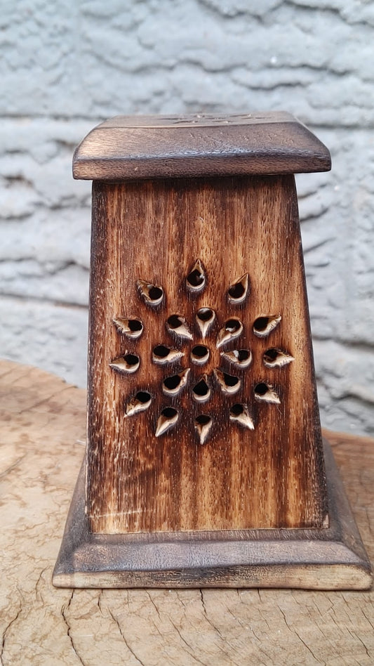 Small Wooden Tower Incense Burner