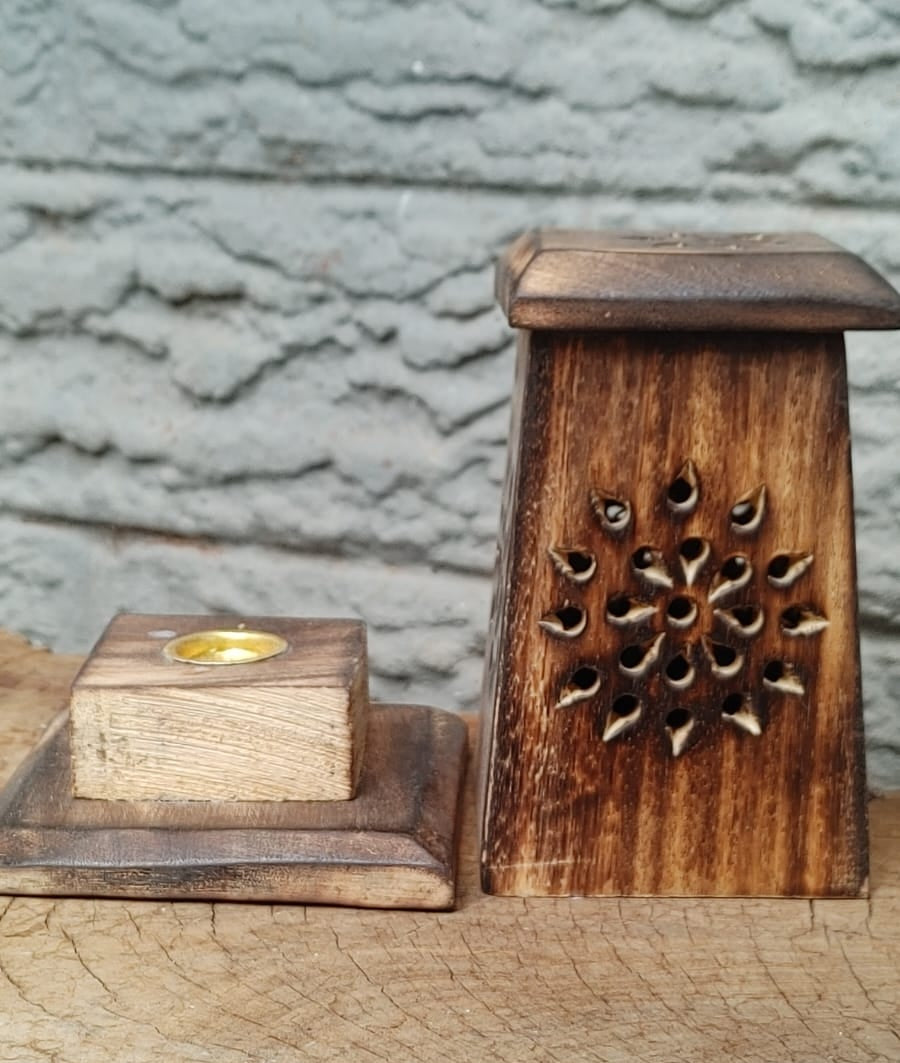 Small Wooden Tower Incense Burner