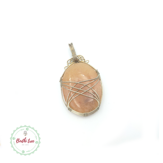 Peach Aventurine Wire Wrapped Pendant