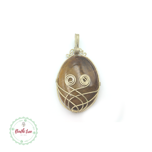 Tigers Eye Wire Wrapped Pendant